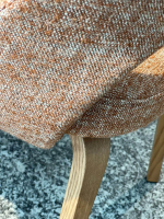 Knoll International - 4er-Set Saarinen Relax Conference Stühle 2x Mit Armlehne Stoff Annelise 12AN Terracotta Rot Gestell Eiche Natur Gebeizt - 6