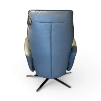 himolla - Sessel 7928 Easy-Swing XS Leder Longlife Aqua Blau Grau Sternfuß Metall Edelstahloptik Manuelle Verstellfunktionen - 8
