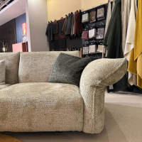 Contur - Wohnlandschaft CO Motone Stoff Lyon 07 Papyrus Beige Grau Fuß Verdeckter Gleiter Inklusive Kissen - 3