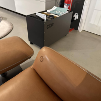 COR - Drehsessel Jalis Lounge Leder Puro Cognac Braun Tellerfuß Graubraun mit Hocker - 3