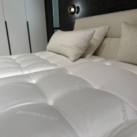 Schramm - Bett Cleo Origins Complete Stoff Maxim 2130 Wollweiß Füße Metall Weiß Getaucht Inklusive 2 Matratzen - 6