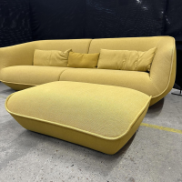 COR - Sofa Nook 36311 Stoff Außen 7204 Curry Gelb Stoff Innen 9133 Senf Gelb Mit Filzgleitern Inklusive Hocker 36100 Und 2 Lendenkissen 3690 Ohne Dekokissen - 6