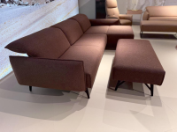 himolla - Ecksofa Tangram 9660 Stoff 08 Hazel Braun Gestell Metall Anthrazit Inklusive Hocker Und Verstellung - 7