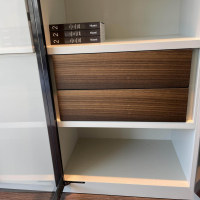 Molteni & C - Raumteiler 505 in Lack Kieselgrau mit Glastüren Schwarz Chrom - 6