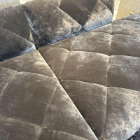 Bretz - Ecksofa Teratai H106li Bezug Stoff 65 9681 Hochflor Velours Feather Grey Grau Gleiter Schwarz - 7