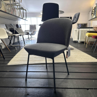 Muuto - Stuhl Oslo Side Chair Stoff Kvadrat Still Grau Gestell Metall Schwarz - 7