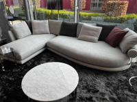 B&B Italia - Ecksofa Nanoo Stoff Sara Melange Grau Gestell Aluminium Poliert Inklusive Rückenkissen - 2