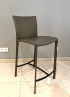 Draenert - 2er-Set Barhocker 2078 Nobile Kernleder Muscat Braun Naht Muscat Fußkreuz Schwarz - 3