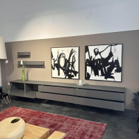 Contur - Sideboard 3900 Glattlack 411 Onyxgrau Abdeckplatte Glas Gefrostet Inklusive L Board Und Design Painting - 2