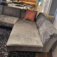 Klier Concept  - Ecksofa No 04 Stoff Fusion Thyme PG III Grau Metallfüße Schwarz - 5