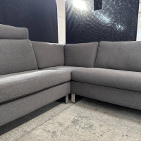 COR - Ecksofa Conseta Stoff 8078 Tabak Anthrazit Metallkufe F04 Stahl Feinstruktur Mit Kopfstütze - 7