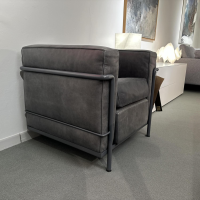 Cassina - Sessel LC2 Cl Edition Leder Victoria Anthrazit Gestell Metall 13Z353 Grau Matt Lackiert - 4