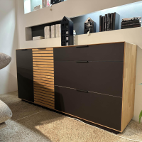 Wöstmann - Sideboard kanadische Erle Massiv Natur Mattglas Carbon Schwarz - 4