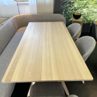 Team 7 - Essgruppe Taso Flor Eiche Weißöl Bezug Stoff Ripley RI11 Grau Inklusive Einlegeplatte - 8