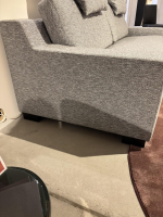 Bielefelder Werkstätten - Sofa Inspiration Stoff Boston 1801 181 Grau Meliert mit 2 Kissen - 3