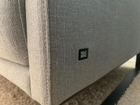 Rolf Benz - Corner sofa Cara 2020 fabric 14.162 stone gray shelf oak veneered runner steel umbra gray - 9