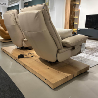 Koinor - Sofa Evino Leder X-Happy Almond Beige Hellbraun Plateau C Echholzfurnier Balkeneiche - 6