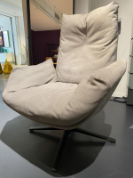 COR - Relaxsessel Cordia Lounge Leder 694 Grau 4-Fuß-Gestell Schwarzbraun mit Hocker - 5