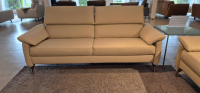 Polsteria - Set Trevi leather punch silk gray with headrest adjustment 2 sofas - 6