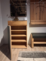 Voglauer - Garderobe Valpin Eiche Altholz Sitz Rindnappaleder Schwarz Akzent Glas Anthrazit Mit Beleuchtung - 3