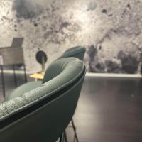 KFF - 2er-Set Thekenstuhl Alice Leder Belo Grünspan Gestell Metall Schwarz Pulverbeschichtet - 3