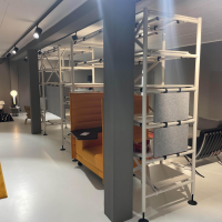 Vitra - Bürosystem Comma Shelf und Horizontal Beam Melamin Soft Light Screen Vlies Kieselgrau - 5