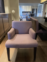 Promemoria - 4er-Set Sessel Isotta Large Leder Und Stoff Dunkelviolett Violett Füße Schwarz - 5