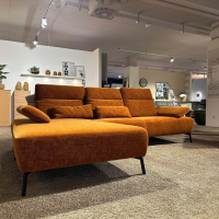 Carina - Polsterkombination EM Setupal Stoff Cosmopolitan Rusty Orange Braun Metallfuß 284 Schwarz Matt Mit Kissen - 10