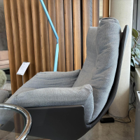 COR - Lounge Sessel Cordia Stoff 9129 Stahl Grau Schale Leder 171 Anthrazit Gestell Aluminium Poliert Inklusive Hocker - 8