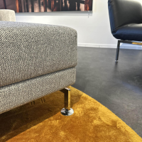 Brühl - Ecksofa Moule Medium Stoff 2480 90 Grau Kufe Verchromt Glänzend Inklusive Hocker - 3