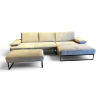 JOOP! - Ecksofa 8165 Select Stoff JOOPD26 Velours Grey Grau Metallkufen Schwarz Inklusive Hocker - 4