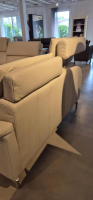 Polsteria - Garnitur Trevi Leder Punch Seidengrau mit Kopfteilverstellung 2 Sofas - 2