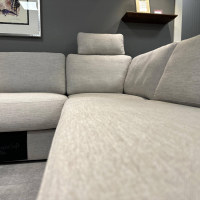 Gehlenborg Sitzmöbel - Ecksofa Living Lounge Romo Stoff Ruskin Platinum Grau Füße Buche Wenge Inklusive Hocker - 10