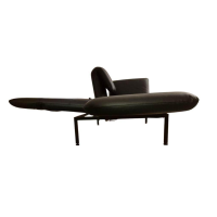 Brühl - Sofa Roro Small Classic Leder 5423 Unit Schwarz Gestell Schwarz Pulverbeschichtet Inkl. Drehsitz (Second Life) - 9
