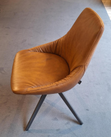 Bert Plantagie - 6er-Set Stuhl Maple Leder Bold Cognac Braun Metallgestell Anthrazit - 9