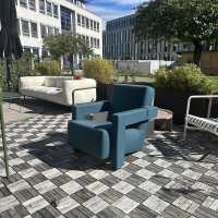 Cassina - Outdoor Sessel Utrecht XL Stoff Futura 701 Ottanio Blau Gestell Metall - 4