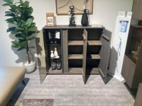 Natura - Highboard Saratoga Buche Massiv Geölt Silbergrau Grau Braun Inklusive Beleuchtung - 2