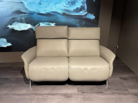himolla - Sofa Hans Leder 35 Mariposa Opal Beige Metallfuß Edelstahloptik 62 Silber - 5