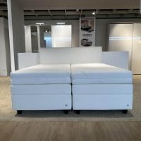 RUF Betten - Boxspringbett Mercata Kunstleder Weiß Creme Fuß S Schwarz Lackiert Mit Elektrischer Verstellung - 10