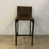 Walter Knoll - Barhocker Saddle Chair 1248 Leder Saddle Khaki Braun Fußstütze Stahl Schwarz Mit Kunststoffgleitern - 6