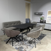 JOOP! - Essgruppe Tisch Buche Platte Anthrazit Gestell Schwarz Bank Und Stühle Leder K-Elegant Grau 27 Gestell Buche Schwarz Und Gestell Anthrazit - 3