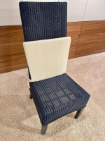 Krüger & Krüger - Stuhl Lloyd Loom Jock Metalldrahtgestell Mit Kraftpapierumwickelung Blau Mit Kissen Naturweiß Weiß - 4