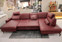 Polinova - Wohnlandschaft Leonore Leder Longlife 160 Vivre Barolo Rot - 5