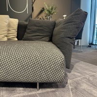 B&B Italia - Ecksofa Dambo Stoff Lissy 251 Gris Grau Füße Aluminium Glanz Inklusive Kissen - 5