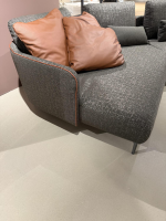 Hülsta - Sofa Abschlusssessel 470 Stoff 082-49 Schwarzbraun Fuß Aluminium Umbragrau Lackiert - 6
