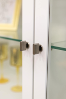 Hülsta - Highboard Vitrine Chalera Lack Reinweiß Natur Eiche - 3