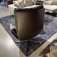 COR - Drehsessel Cordia Lounge Leder Puro Espresso Gestell Feinstruktur Schwarzbraun mit Hocker - 3