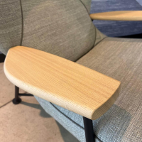 Walter Knoll - Sessel Shinzo Stoff Lucia 7695 Nutmeg Grau Braun Rücken Leder Saddle Khaki Braun Gestell Bronze Pulverbeschichtet Mit Hocker - 11
