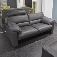 Erpo - Garnitur Einzelsofa GA210 Mit Sessel GA200 Bezug Leder 43.059 Grau Inklusive Kopfstütze - 3