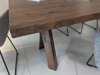 KFF - Tischgruppe Furca 6 Stühlen Faye Stoff 1202 Greige Füße Metall Schwarz - 5